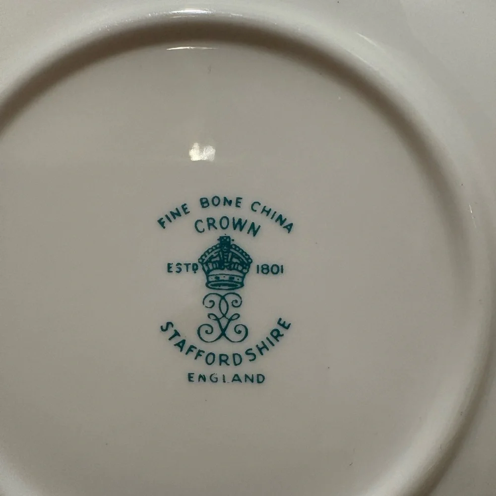 Vintage Crown Staffordshire Bone China Teacup and Saucer-Made in England